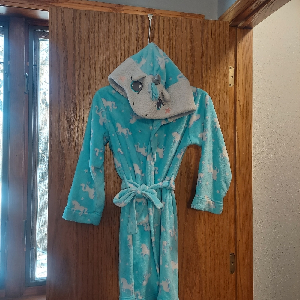 Cozy Unicorn Print Robe 10/12 girls - Picture 8 of 12
